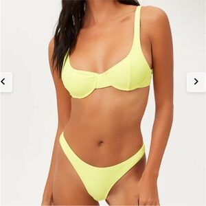 NWOT FRANKIES Anna Underwire Ribbed Bikini Top & Bottom Set